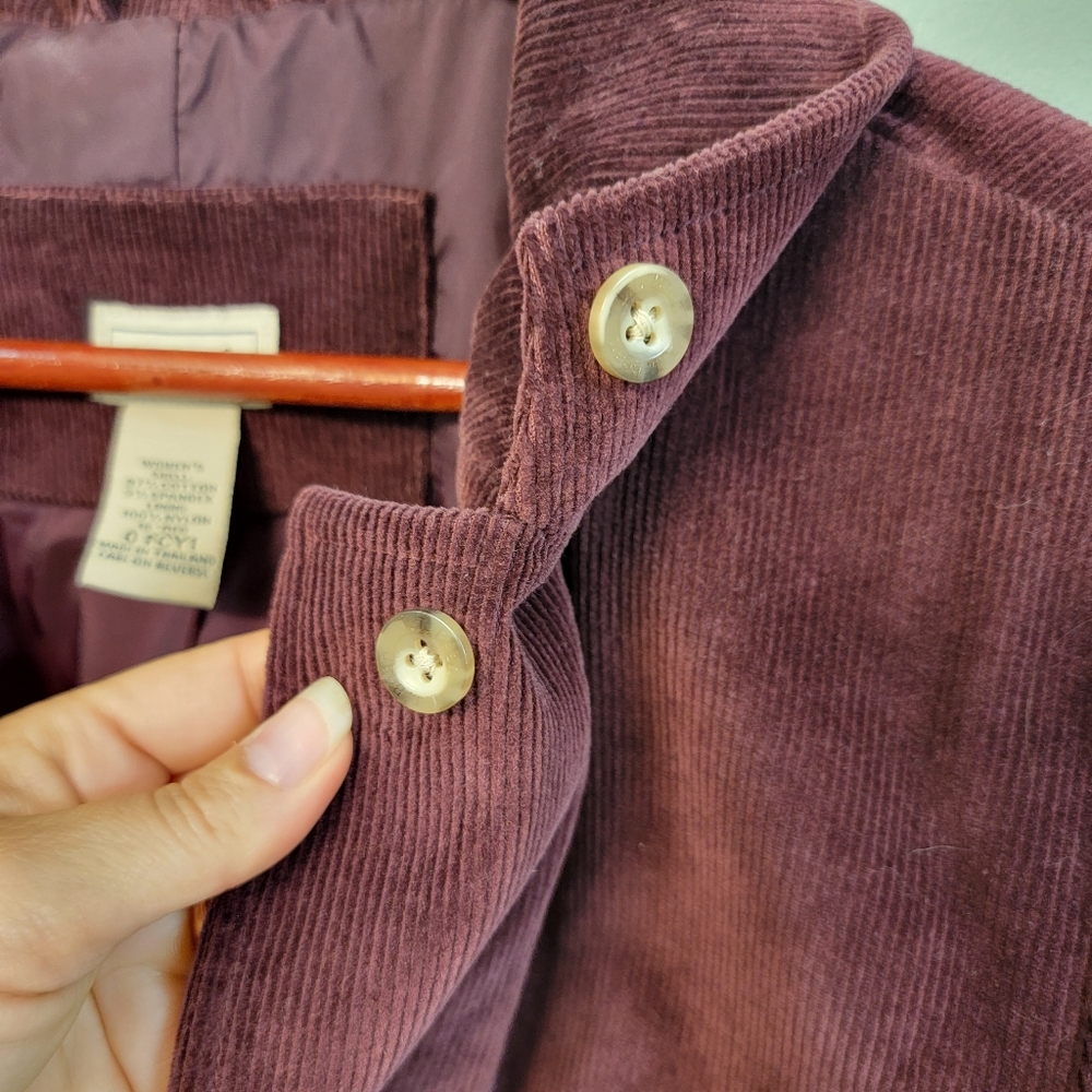 L.L. Bean Womens Deep Wine Size 18 Classic Corduroy Farmhouse Country Jacket‎ - Picture 10 of 12